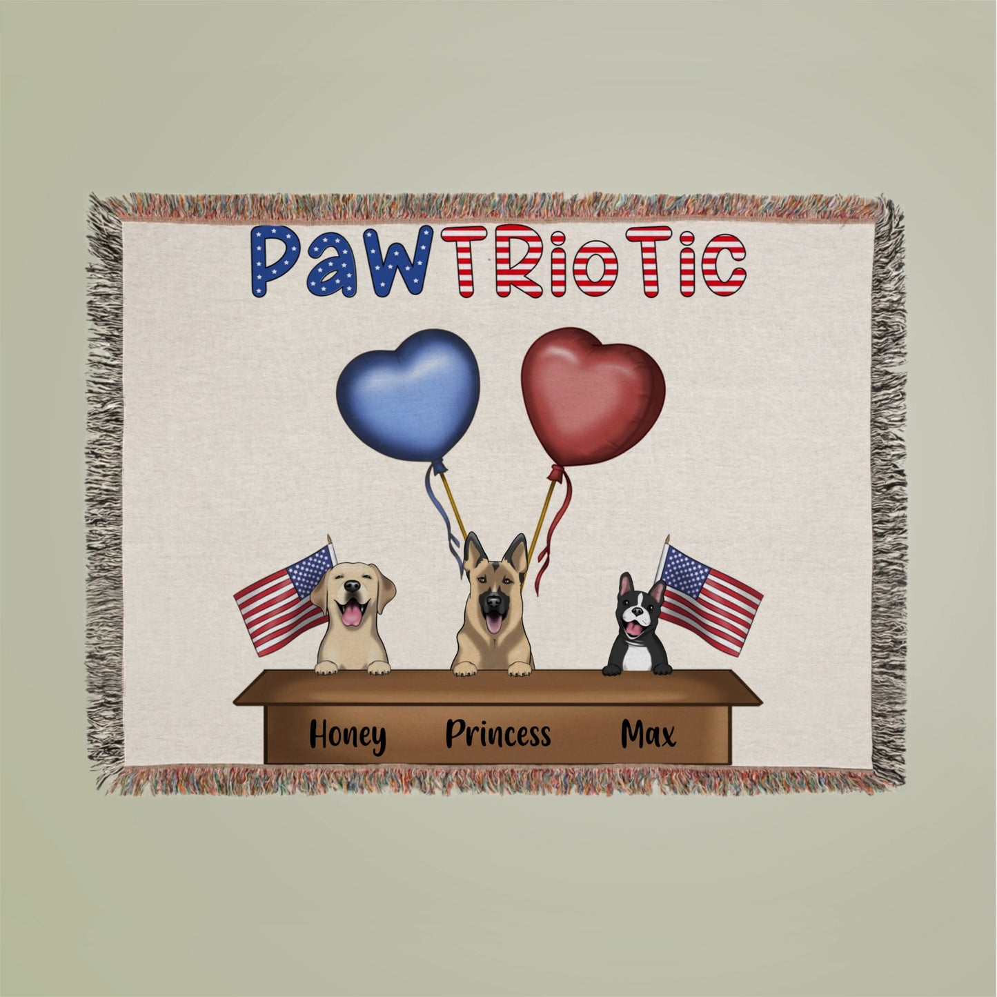 Custom Caricature: Paw-triotic (Woven)